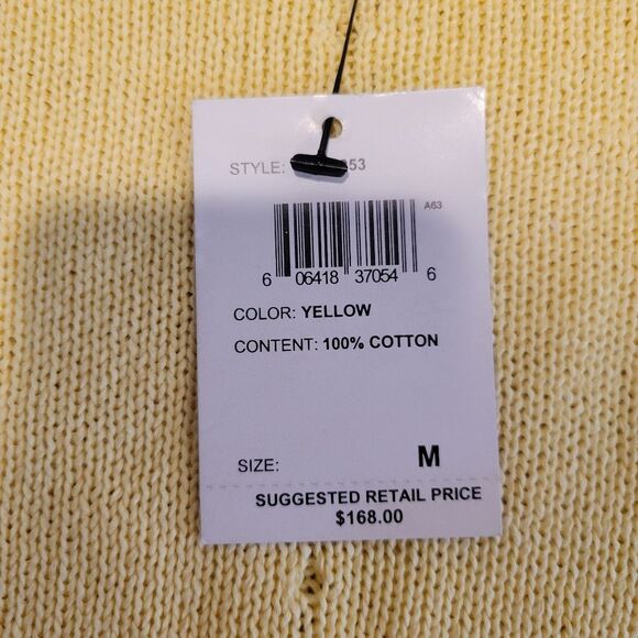 OSCAR DE LA RENTA Yellow Cotton Knit Sweater Top Blouse Size Medium $168 Cotton - Picture 3 of 6